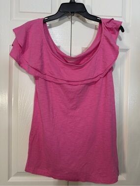 Lilly Pulitzer Women's Pink Ruffle Off-Shoulder Top